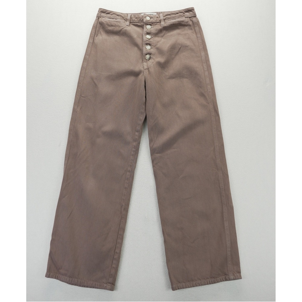 Reformation Lexi High Rise Wide Leg Jeans Rye Brown Button Fly Size 29
